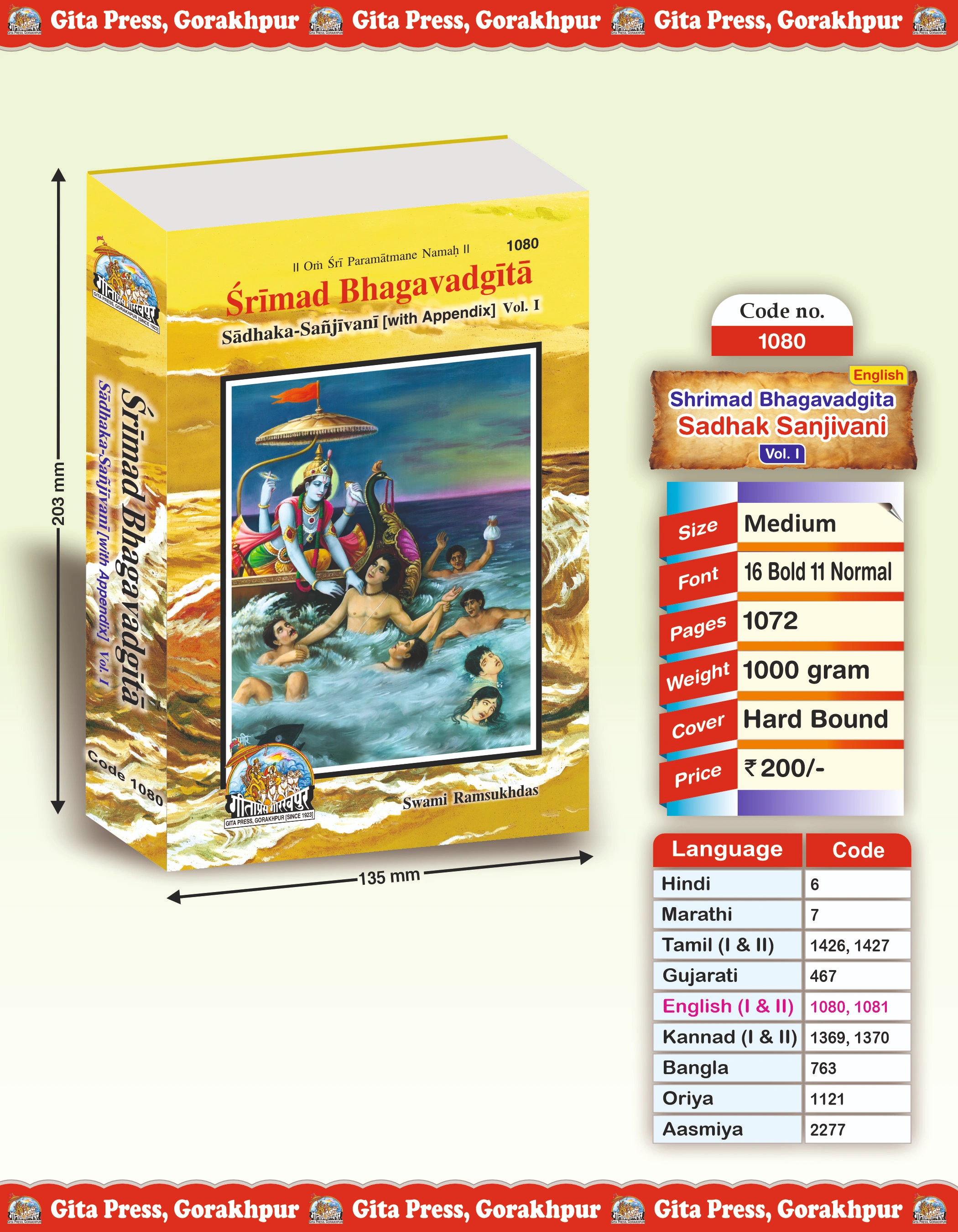 Gita Sadhak Sanjivani English Swami Ramsukhdas Front Cover